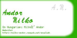 andor milko business card